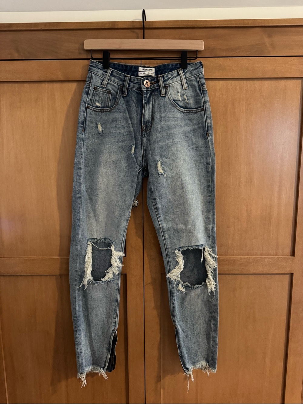One Teaspoon High Waist Freebirds Distressed Skinny Jeans – Size 28